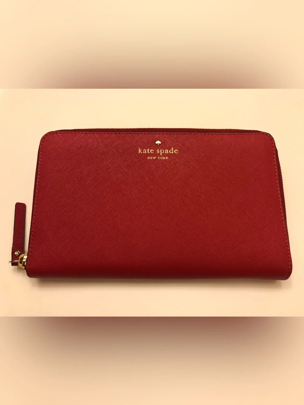 Kate Spade Red Saffiano Leather Continental Wallet